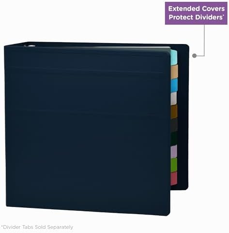 Carstens 4-Inch Heavy Duty 3-Ring Binder - Side Opening, Navy Blue, Durable Plastic, Precision No-Gap Rings, Waterproof Cover, No Pockets, Holds 600 US Letter Sheets, BPA-Free, Made in USA (1849-3R) - Image 5