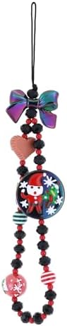 6PCS Beaded Phone Charms Strap Fruit Star Faux Pearl Rainbow Beads Phone Chains Beaded Lanyard for Camera Key Wallet Valentines Day Gifts for Her Women - Image 6