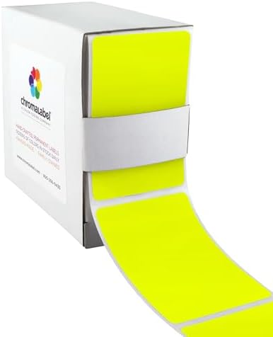 ChromaLabel Fluorescent Yellow Rectangle Labels, 2 x 3 Inch, 250/Box by ChromaLabel