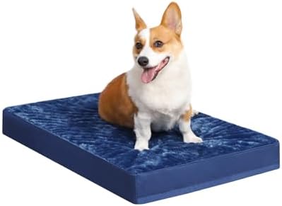 KSIIA Orthopedic Dog Bed for Medium Dogs with Waterproof Lining,Blue, 29x18 by KSIIAPetProducts