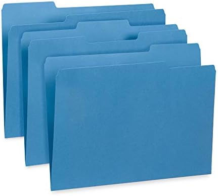 Blue Summit Supplies 100 File Folders, Letter Size, 1/3 Cut Tab, Blue - Image 5