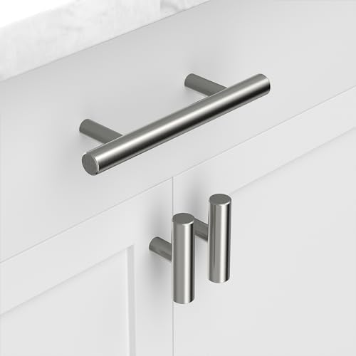 homdiy 20Pack Cabinet Knobs Brushed Nickel Drawer Knobs - 2in Overall Cabinet Door Knobs Single Hole Knobs Modern Cabinet Hardware for Kitchen Cabinets, Dresser Drawers - Image 4