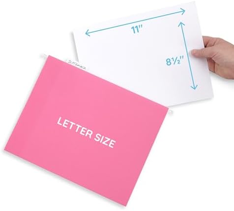 Blue Summit Supplies 25 Hanging File Folders, Letter Size, Pink - Image 4