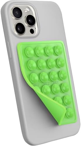 StickyGrippy Suction Phone Case Mount, Sillicon Adhesive Phone Accessory for iPhone and Android, Hands-Free Strong Grip Mirror Shower Phone Holder, Tiktok Videos and Selfies (Green) - Image 3