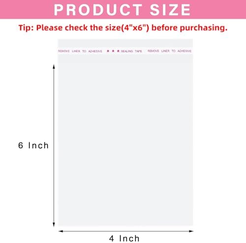 Morepack 4x6 In Cookie Bags Clear Self Sealing Cellophane Treat Bags 200Pcs - Image 2
