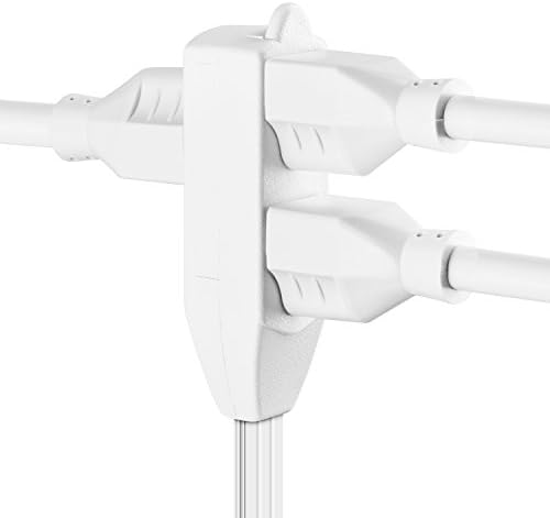Maximm 6 Ft Flat Plug Extension Cord, 3-Outlet, Angled Plug, White, UL - Image 4