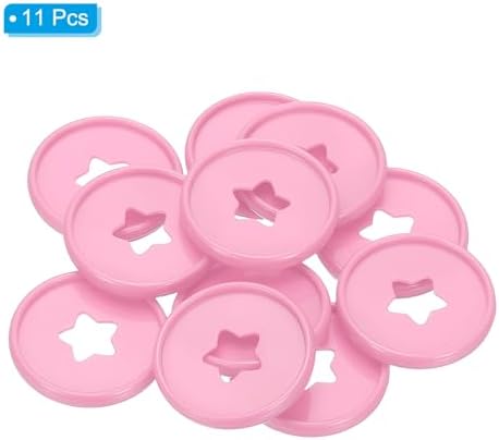 PATIKIL 35mm Plastic Book Binding Discs, 11 Pack Discbound Expansion Discs Star Binder Rings for DIY Notebook Planner, Pink - Image 3