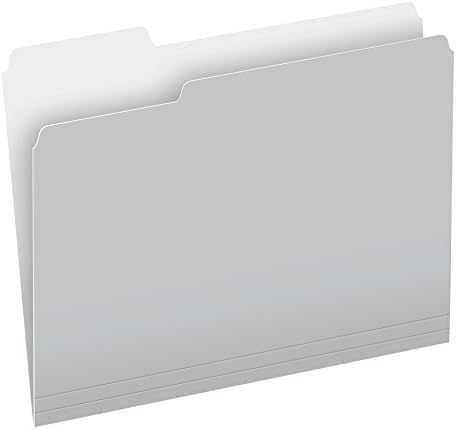 Pendaflex File Folders, 100 Pack, Durable Gray Folders, Letter Size (8.5" x 11"), 3 Tabs for Easy Labeling, Neutral Aesthetic Organization Essentials for Home, Office & School by TOPSProducts