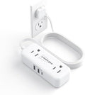 Flat Plug Extension Cord 5 Ft with 4 AC Outlets 3 USB Ports (5V/3.4A 17W) by ForSmarterLifestyle