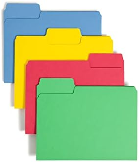 Smead SuperTab Heavyweight File Folder, Oversized 1/3-Cut Tab, Letter Size, Assorted Primary Colors, 50 per Box (10410) by SMEAD