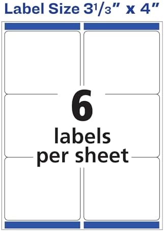 Avery Printable Shipping Labels with Sure Feed,3-1/3" x 4",White,600 Blank Mailing Labels for Laser Printers (5164),(Pack of 5) - Image 5