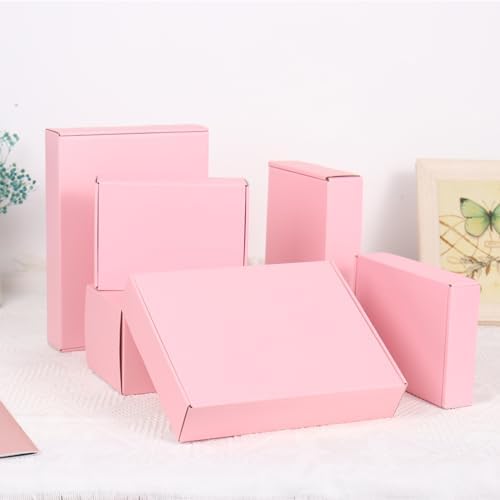 10x8x2 Inches Shipping Boxes Pink, 20 Pack Corrugated Cardboard Boxes Medium, Mailer Box for Packaging Small Business - Image 3
