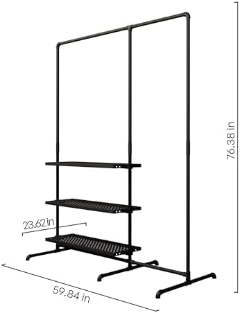 pamo Clothing Rack with Shelves 59" W x 76" H, 260 lbs Load Capacity - Image 2