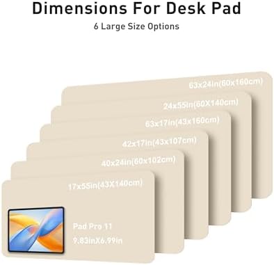 Aothia Faux Leather Desk Mat - Large Mouse Pad, Non-Slip PU Leather Blotter, Waterproof Writing Surface for Office and Home (Beige, 40" x 24") - Image 5