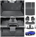 Powerty Floor Mats for 2021-2025 2026 Chevy Chevrolet Suburban/GMC Yukon XL 7 Seats, All Weather 3D TPE Trunk Cargo Liner Seat Back Covers with Door Sill Guards Protectors Full Set Car Accessories by Powerty