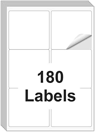 [30 Sheets 180 Labels] Shipping Labels 3 1/3"x4" Printable White 6 up Labels for Laser/Inkjet Printers, Mailing FBA Address Label Sticker Paper - Permanent Adhesive Label Blank by BESTIKER