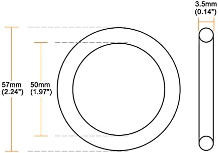 uxcell Nitrile Rubber O-Rings 57mm OD 50mm ID 3.5mm Width, Metric Nitrile Rubber Sealing Gasket for Automotive Machine Plumbing, Pack of 10 - Image 3