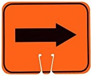 Cortina ABS Plastic Traffic Cone Sign, "Reversible Arrow" 03-550-2WA, 12.75" Width x 10.375" Height, Orange on Black by Cortina+Safety+Products