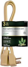 Go Green Power Inc. GG-25603 14/3 3' SPT A/C Extension Cord - Beige by PowerByGoGreen