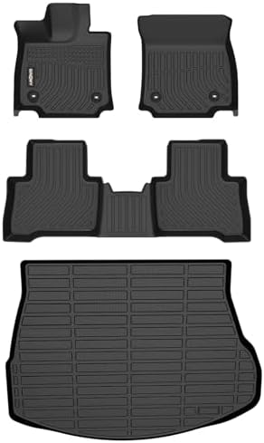 GINOWY-Floor Mats & Cargo Liner for Lexus NX Hybrid & Plug-in Hybrid 2022-2026 (Only for NX350h/NX450h+), All Weather Car Mats TPE Rubber Liner for Lexus NX Hybrid Accessories by GINOWY