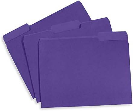 Blue Summit Supplies 100 File Folders, Letter Size, 1/3 Cut Tab, Purple - Image 2