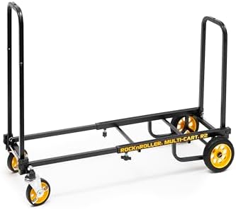 Rock-N-Roller R2RT (Micro) 8-in-1 Folding Multi-Cart/Hand Truck/Dolly/Platform Cart/26" to 39" Telescoping Frame/350 lbs. Load Capacity, Black by RockNRoller