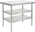 KUARBARR Stainless Steel Table Commercial Stainless Steel Prep Table 18 x 30 Inch, NSF Metal Commercial SS Kitchen Prep Worktable for Restaurant Kitchen Garage Warehouse by KUARBARR