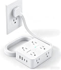 15Ft Long Extension Cord with Ultra-Thin Flat Plug, 8 Widely Spaced Outlets by HANYCONY