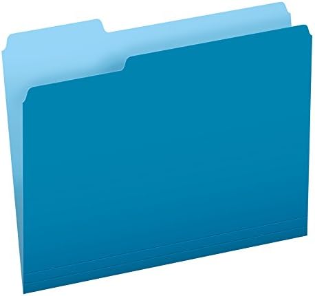 Pendaflex Two-Tone Color File Folders, Letter Size, Blue, 1/3 Cut, 100 per box (152 1/3 BLU), 12 inches by TOPSProducts