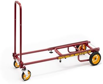 Rock-N-Roller R2RT-RD (Micro) 8-in-1 Folding Multi-Cart/Hand Truck/Dolly/Platform Cart/26" to 39" Telescoping Frame/350 lbs. Load Capacity, Red by RockNRoller