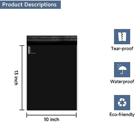 KKBESTPACK Large Poly Mailers 10x13 Shipping Bags for Small Business – Self Sealing Package Envelopes (10 x 13,Black),100 Count (Pack of 10) - Image 2