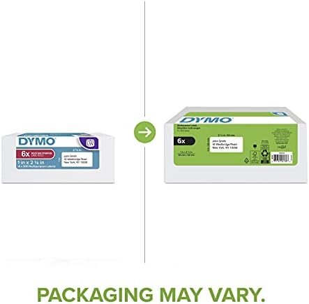 DYMO Authentic LW Multi-Purpose Labels for LabelWriter Label Printers, White, 1" x 2-1/8", 6 rolls of 500 (3000 Total) - Image 3