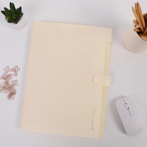 SKYDUE Expanding File Folder, Accordion File Organizer with 8 Pockets, Expandable Document Paper Receipt Holder for School Office Hospital, Letter/A4 Size Beige - Image 7