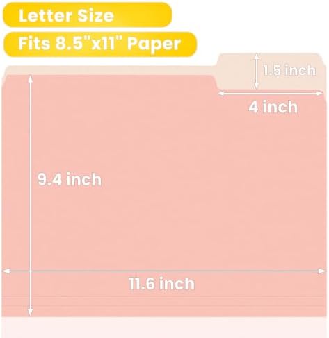 SUNEE File Folders, 36 Pack Manilla Folders 8.5 x 11, 12 Colors Folder Office Organization Home School Folders for Documents Files Paper - Image 2