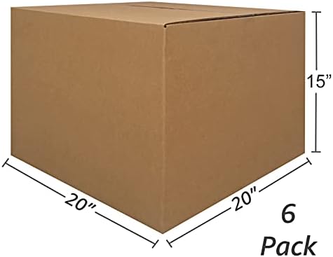 Large Moving Boxes 20'' x 20'' x 15'' (Pack of 6), Corrugated Cardboard Boxes for Packing, Shipping & Moving - Image 4