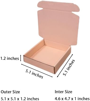 50 Pack 5.1x5.1x1.2 in Powder Pink Shipping Boxes - Image 2