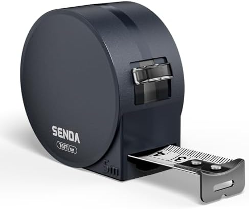SENDA Tape Measure 16FT/5M, Compact Mini Measuring Tape, Black and White Faceted Ruler Tape, Easy-to-Read Metric/Inch Measurements for Home, Office & DIY Crafts Use(16Ft) by SENDA