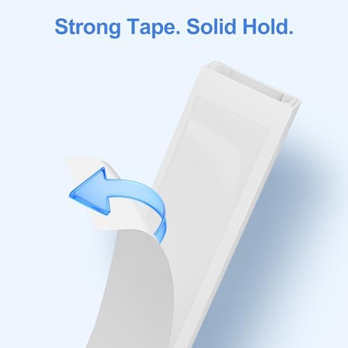 Yecaye Cord Covers for Wires on Wall, 113in, W0.95in H0.55in, White - Image 4