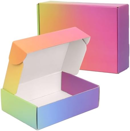 7x5x2 Shipping Boxes for Small Business, Set of 30 Small Cardboard Box, Colorful Mailing Boxes for Shipping Packing by OUGEBOX