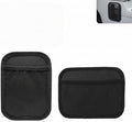 2 PCS Car Organizer Net Pocket, Elastic Mesh Self-Adhesive Side Seat Storage Bag, Portable Seat Gap Filler Storage with 1 Large & 1 Small, Universal for Most Cars, SUVs, Trucks (Black) by Unknown
