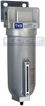 HEAVY DUTY INDUSTRIAL RATED HIGH FLOW PARTICULATE FILTER, IN-LINE WATER TRAP FOR COMPRESSED AIR LINE SYSTEMS, 5 MICRON WITH METAL BOWL AND AUTO DRAIN (1/2" NPT, 11oz) - Image 2