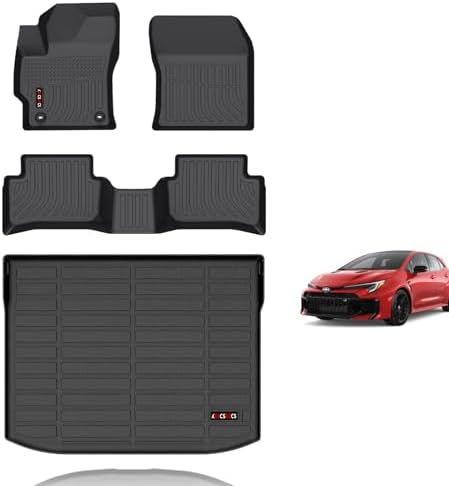 KELCSEECS® Floor Mats & Cargo Liner for 2026 2025 2024 2023 Toyota GR Corolla All Weather Car Mats Trunk Mat Toyota GR Corolla Floor Mats Accessories Black by KELCSEECS