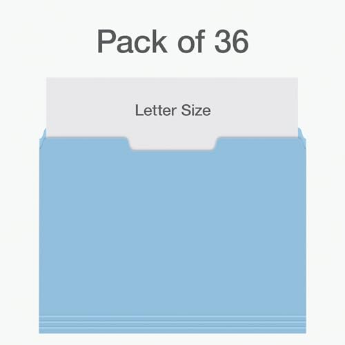 Pendaflex File Folders, 36-Pack, Letter Size, Assorted Pastel Colors, 1/3-Cut Tabs, Expanding Bottom, Durable Paper Folders for Home Office Filing Cabinets and Everyday Document Organization - Image 2