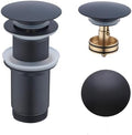 Matte Black Pop Up Sink Drain Without Overflow,SWHYGER Black Sink Drain Kit with Removable Brass Strainer Basket,Lavatory Vessel Basin Sink Drain Stopper, 83606MB. by SWHYGER