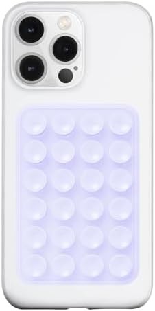 LvShuLiangPin Anteel Silicone Suction Phone Case Mount, Silicon Adhesive Phone Accessory for Smartphones, Hands-Free Mirror Shower Phone Holder for Selfies, Tiktok Videos (Purple Glitter) by LvShuLiangPin