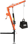 VEVOR Truck Crane, 500 lbs Pickup Hitch Crane Trailer Hitch Mounted with Manual Winch & Hydraulic Jack, 360° Rotating Telescopic Boom, Foldable Truck Bed Jib Hoist for Machine Lumber Equipment Lifting by VEVOR