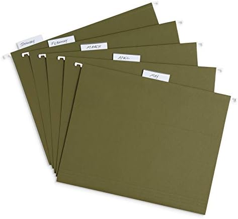Blue Summit Supplies 25 Hanging File Folders, Letter Size, Standard Green - Image 6