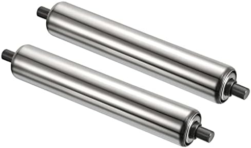 PATIKIL Conveyor Roller 1.5" Diameter 8" Length, 2 Pack Stainless Steel Gravity Transmission Replacement Part Galvanized End, Silver by PATIKIL