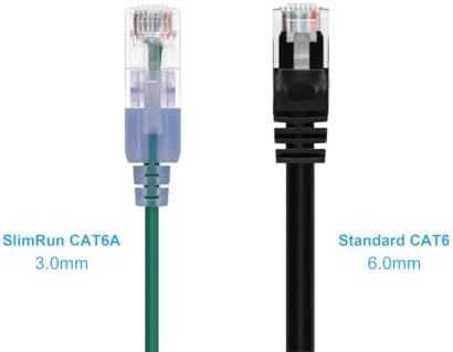 Monoprice Cat6A Ethernet Patch Cable - 14 Feet - Green (10 Pack) Snagless RJ45 550Mhz UTP Pure Bare Copper Wire 10G 30AWG - SlimRun Series - Image 2