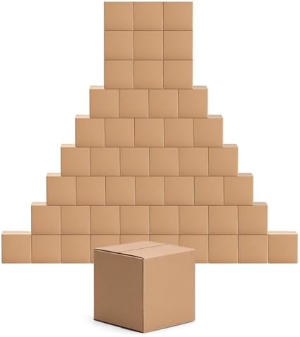 Edenseelake 50 Pack 4x4x4 inches Shipping Boxes Corrugated Cardboard Boxes for Packing, Moving, Mailing, Brown by Edenseelake